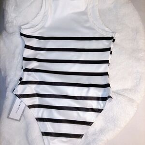 SHEIN Monochrome Striped Swimsuit